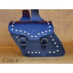 Kožené moto brašny S291 černé, 33x28x17cm - nýty a třásně – Sleviste.cz