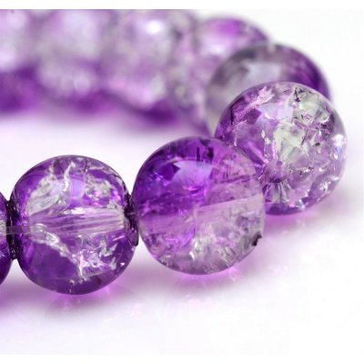 Praskané korálky - fialovobílé - ∅ 4 mm - 10 ks – Hledejceny.cz