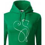 Canvas dámská mikina stylová kočka Zelená – Zbozi.Blesk.cz