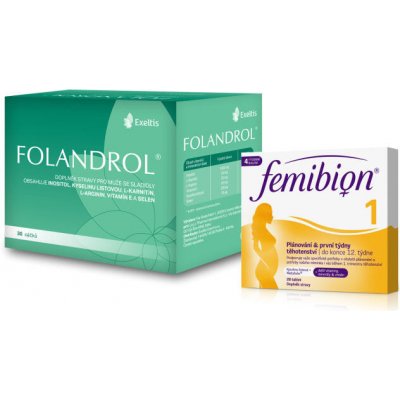 Femibion 1 Plánování a první týdny těhotenství 28 tablet + Folandrol 30 sáčků – Zboží Mobilmania
