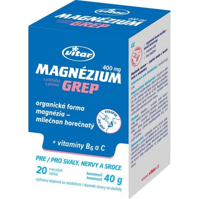 Vitar Magnezium 400 mg + vit.B6 + vit.C 20 sáčků – Zboží Mobilmania
