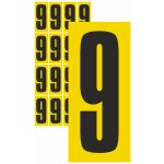 Čísla samolepicí 9 samolepící vinylová fólie 25mm písmo - aršík 16 ks – Zboží Dáma
