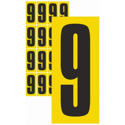 Čísla samolepicí 9 samolepící vinylová fólie 25mm písmo - aršík 16 ks – Zboží Dáma