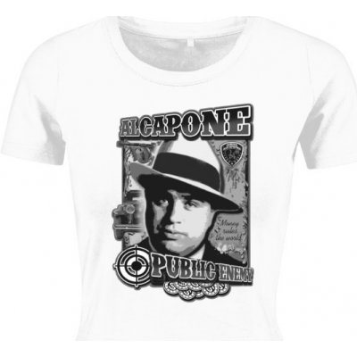 Tričko s potiskem Al Capone gangster dámské Bílá