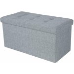 SONGMICS Úložný sedací box čalouněný skládací 76x38 cm šedý – Zboží Dáma