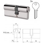 EURO 30/30 mm, niklová, 3 klíče, šroub M5x65 mm – Zbozi.Blesk.cz