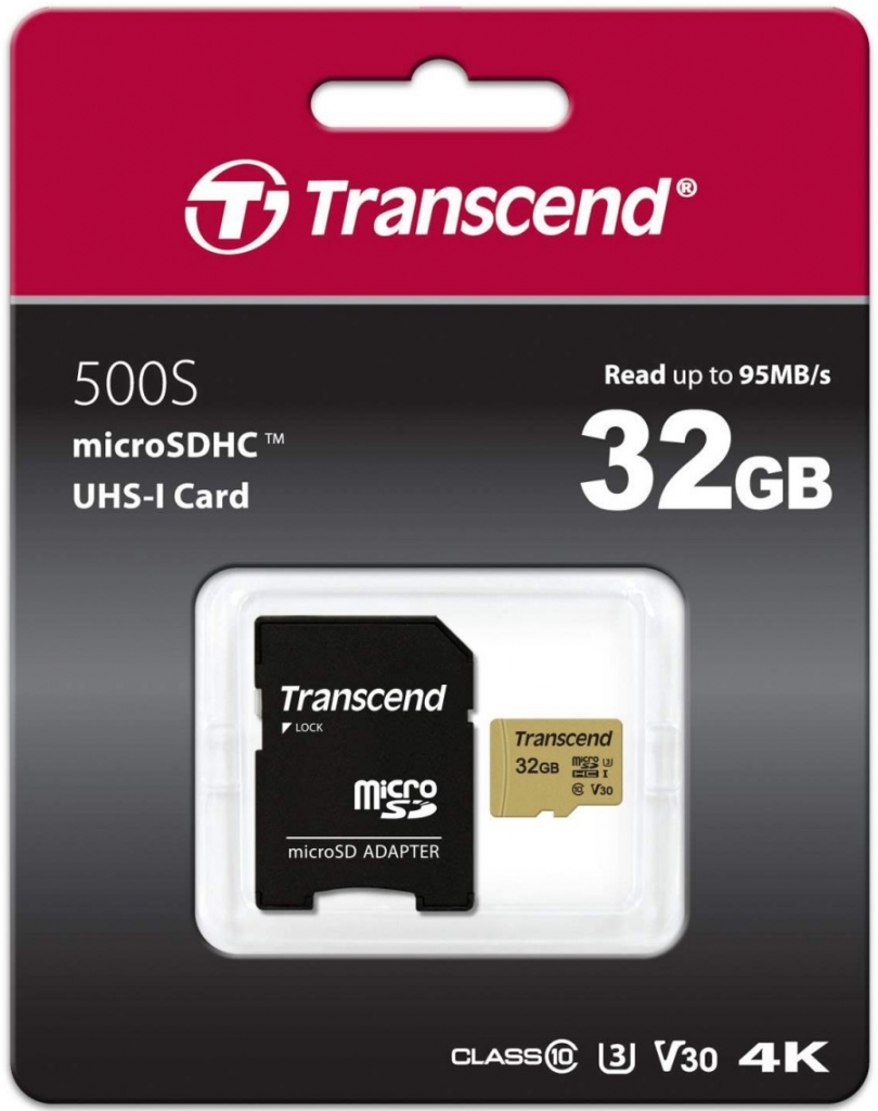 Transcend microSDHC 32 GB UHS-I U3 TS32GUSD500S