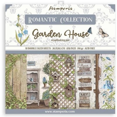 Stamperia Garden House - sada papírů pro Scrapbooking 20x20 cm – Zboží Dáma