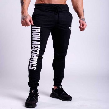 Iron Aesthetics jogger tepláky Vertical černo-bílé