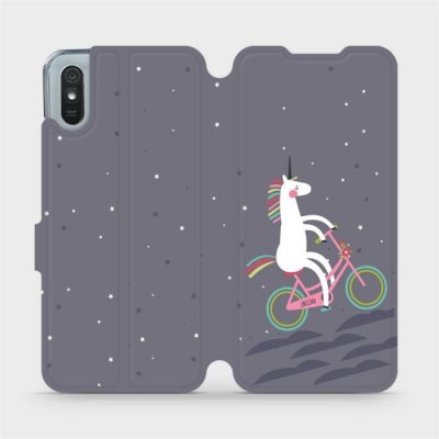 Pouzdro Mobiwear Flipové Xiaomi Redmi 9A / 9AT - V024P Jednorožec na kole