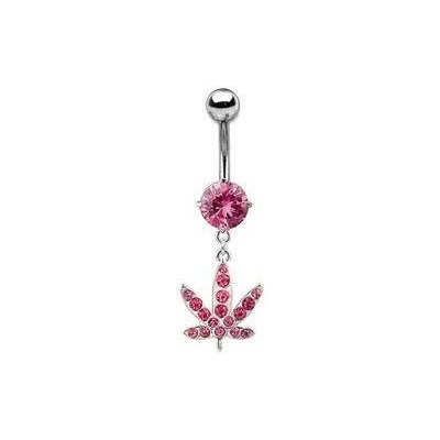 Šperky4U piercing do pupíku list marihuany WP01130-P – Zbozi.Blesk.cz