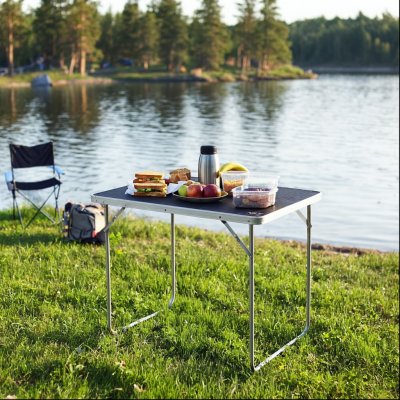 Kempingový stůl NILS Camp NC3401 60x40x50 cm, tmavě šedý – Sleviste.cz