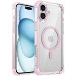 AppleKing transparentní kryt s barevným rámečkem a MagSafe pro iPhone 16 - růžový – Zboží Mobilmania