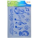 Plastová šablona 20 x 30 cm Notová kombinovaná – Sleviste.cz