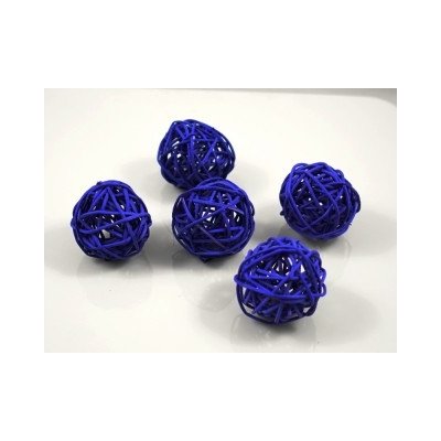 Ratanová koule tmavě modrá 8 cm, balení 12 ks