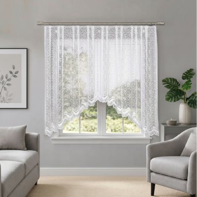 Dekorační oblouková krátká záclona na žabky DARIA 160 bílá 400x160 cm MyBestHome – Hledejceny.cz