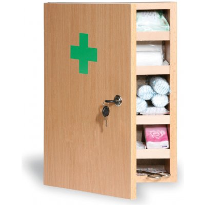 Corping Dřevěná nástěnná lékárnička 43x30x14 cm buk DIN 13157 – Zboží Dáma