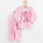 New Baby Kojenecká souprava tričko a tepláčky Happy Elephant pink – Sleviste.cz