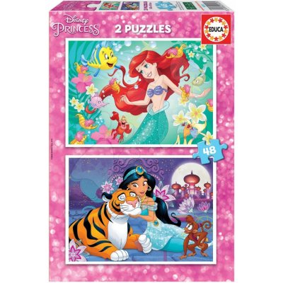 Educa Disney princezny: Ariel a Jasmína 2 x 48 dílků