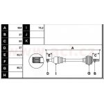 Přední poloosa AVORD délka 964mm, 27 drážek u kola, 27 drážek u převodovky MAN, pro vozidla s ABS, bez ABS kroužku, P, repasovaný ACI 8254P12 | Zboží Auto