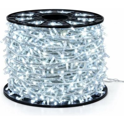 Easy Fix LED světelný řetěz 100 m venkovní, ledově bílá FLASH, 2000 diod, bílý kabel, IP67 – Hledejceny.cz