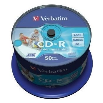 Verbatim CD-R 700MB 52x, Super AZO, spindle, 50ks (43343)