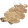 Příčesek do vlasů Vlnitý clip in maxi set 53cm pravé lidské vlasy REMY PŘÍRODNÍ/SVĚTLEJŠÍ BLOND