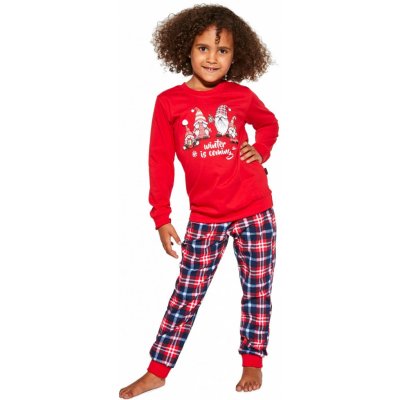 Cornette dívčí pyžamo X364 Gnomes červené