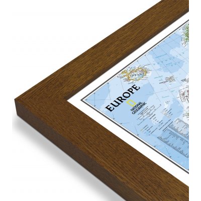 National Geographic Evropa - nástěnná mapa Classic 118 x 92 cm Varianta: mapa v dřevěném rámu, Provedení: Pegi tmavý ořech – Sleviste.cz