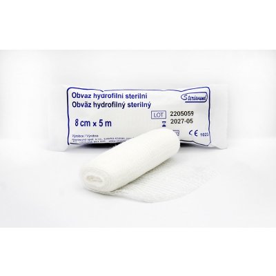 Steriwund obinadlo hydrofilní pletené sterilní 8cm x 5m/1 ks – Zboží Dáma