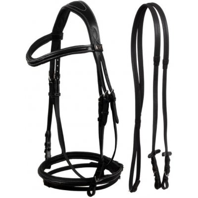 SUPREME Uzdečka prošívaná s anglickým nánosníkem černá – Zboží Mobilmania