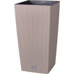 Prosperplast Květináč Rato square 26,5 x 26,5 x 50 cm moka – Zboží Mobilmania