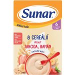 Sunar mléčná kaše 8 cereálií jahoda banán 210 g – Sleviste.cz