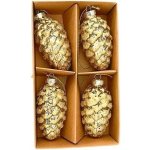 J&M Home International LTD. Šišky sklo 4ks/8cm platina/zlatá – Hledejceny.cz