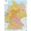 Nástěnné mapy Excart Maps Německo - nástěnná mapa PSČ 94 x 127 cm Varianta: bez rámu v tubusu, Provedení: laminovaná mapa v lištách