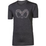 Progres Pánské merino triko Hrutur Ram šedý melír – Zboží Dáma