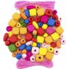 Dětské vyšívání TEDDIES Korálky barevné s gumičkami cca 300 ks v plastové dóze