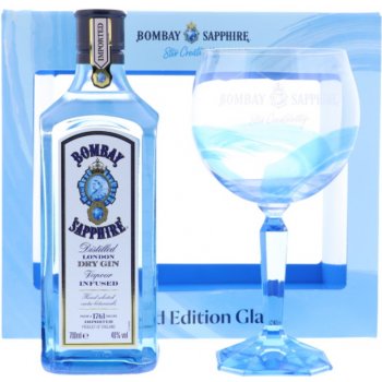 Bombay Sapphire Gin 40% 0,7 l (dárkové balení 1 sklenice)