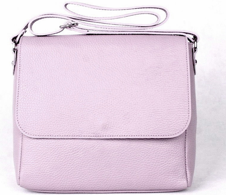 Vera Pelle Střední kožená fialová crossbody kabelka/podél těla 62