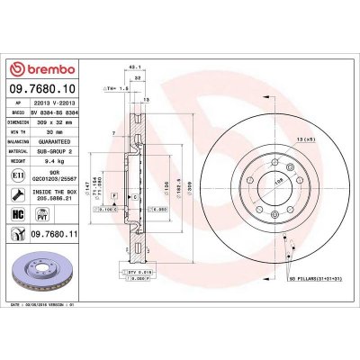 Brzdový kotouč BREMBO 09.5196.75 – Sleviste.cz