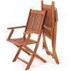 Zahradní židle a křeslo FurniGO Sada 2 zahradních skládacích židlí Sydney z akátu certifikovaná FSC