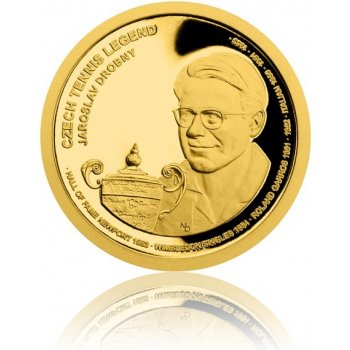 Česká mincovna Zlatá čtvrtuncová mince České tenisové legendy Jaroslav Drobný proof 7,78 g