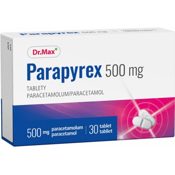 Volně prodejný lék PARAPYREX POR 500MG TBL NOB 30