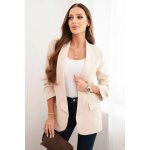 Kesi Włoski dámská sako bez zapínání s podšívkou béžová – Sleviste.cz