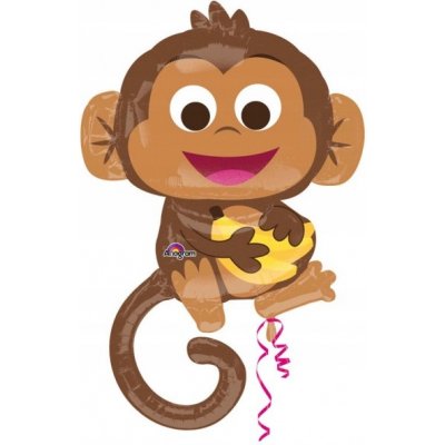 Anagram fóliový balónek Happy Monkey 63 x 91 cm fólie – Zboží Mobilmania