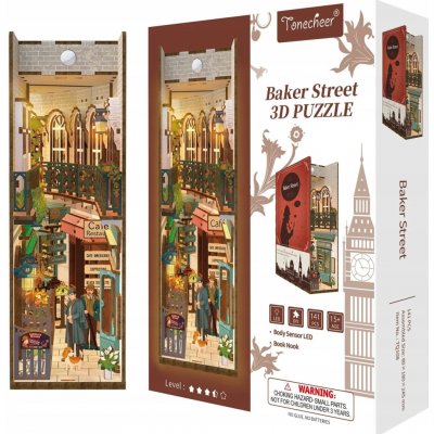 Tonecheer - SADA KNIHOVNIČKY - DIY - Baker Street - 141 dílků + LED světlo – Hledejceny.cz