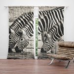 Sablio Závěsy Zebry u vody: 2 ks - 140x250 cm - Sablio – Sleviste.cz