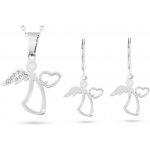 Biju set z chirurgické oceli anděl se srdíčkem se zirkony řetízek visací náušnice 211 – Hledejceny.cz