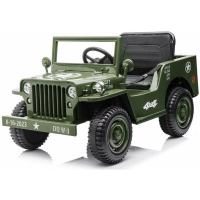Mamido dětský elektrický vojenský Jeep Willys 12V7Ah světlé zelená – Zboží Dáma