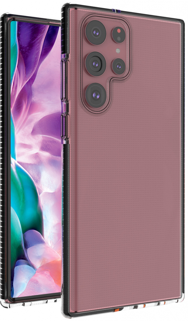 Pouzdro Spring Case TPU Samsung Galaxy S22 Ultra clear / černé